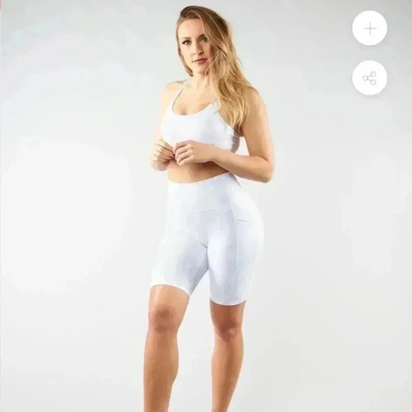 Buffbunny Collection Pants - Buffbunny White Camo Biker Shorts